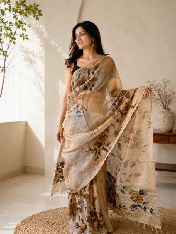 Pure_Tussar_Tissue_Silk_Hand_Painted_Saree