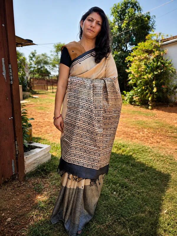 Pure_Tussar_Silk_Printed_Saree