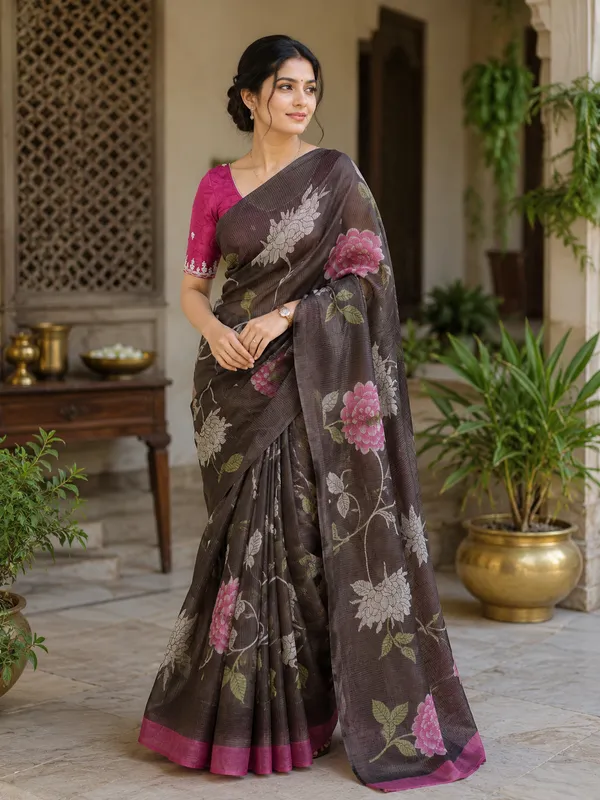 Black_Pure_Tussar_Handloom_Handpainted_Kalamkari_Saree