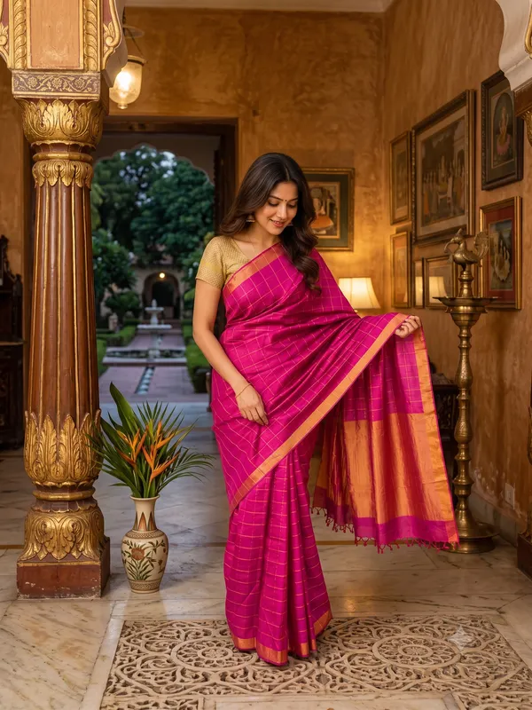 Pink_Pure_Tussar_Embroidery_Saree
