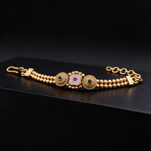 Gold_Premium_Quality_Brass_Copper_Swarovski_Rakhi_Bracelet_For_Women