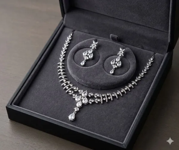 GuruLivora_Brass,_Glass,_Alloy_White,_Silver_Jewellery_Set_(Pack_of_1)