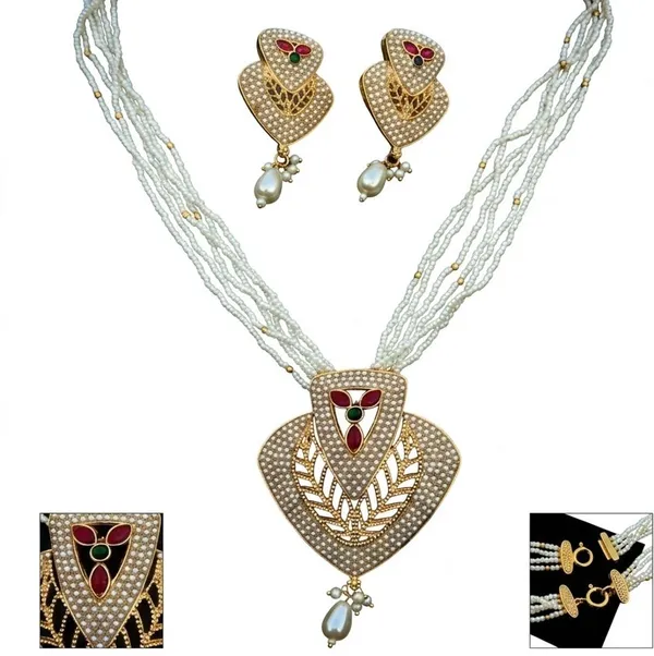 GuruLivora_Brass,_Alloy_Gold,_White,_Red_Jewellery_Set_(Pack_of_1)