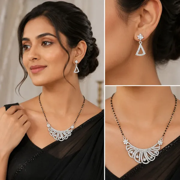 GuruLivora_Brass,_Alloy_Silver_Silver,_Black_Jewellery_Set_(Pack_of_1)