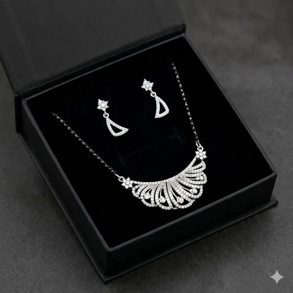 GuruLivora_Brass,_Alloy_Silver_Silver,_Black_Jewellery_Set_(Pack_of_1)