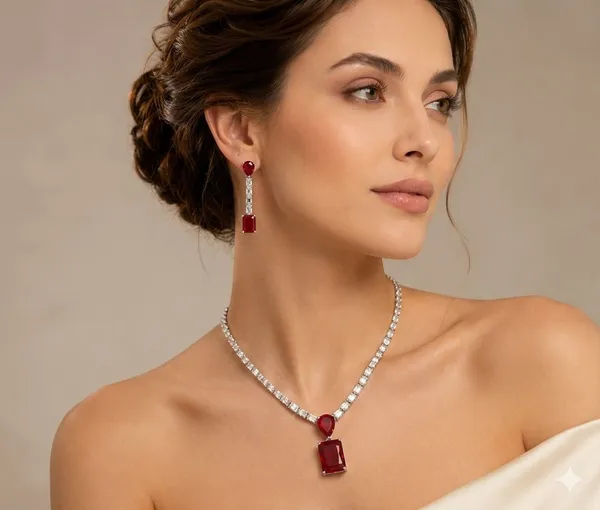 GuruLivora_Brass,_Glass,_Alloy_Red,_Silver_Jewellery_Set_(Pack_of_1)
