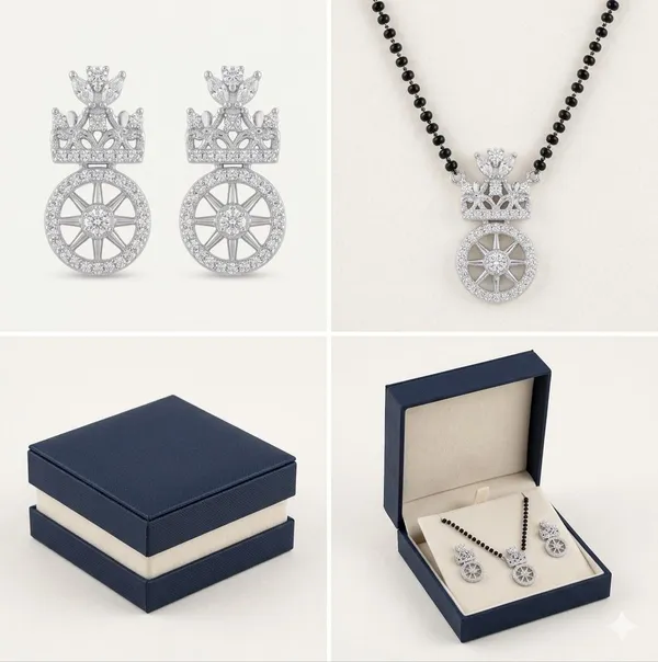 GuruLivora_Brass,_Alloy_Silver_Silver,_White_Jewellery_Set_(Pack_of_1)
