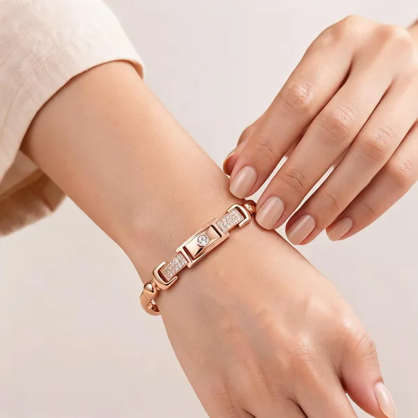 Rose_Gold_Plated_Cz_Loop_Studded_Bracelet_For_Women