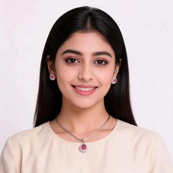 Pink_Silver_Plated_Ad_Stone_Chain_Pendant_Set_For_Women