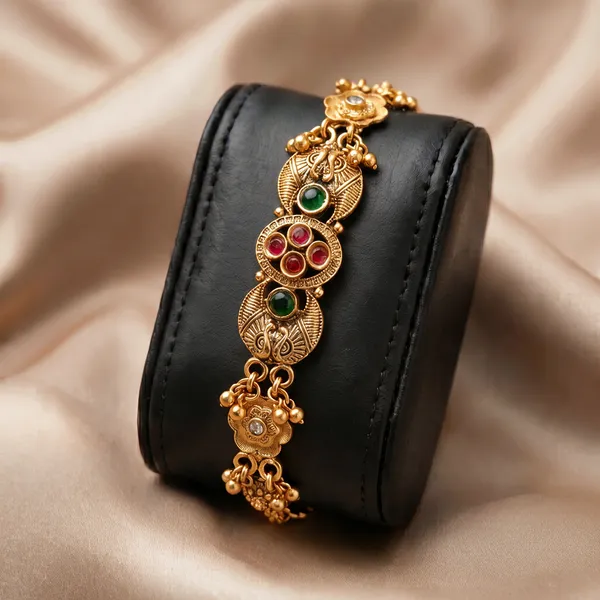 Gold_Matte_Finish_Rajvadi_Bracelet_For_Women