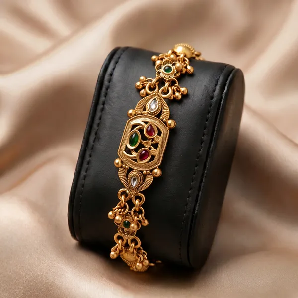 Gold_Matte_Finish_Rajvadi_Bracelet_For_Women