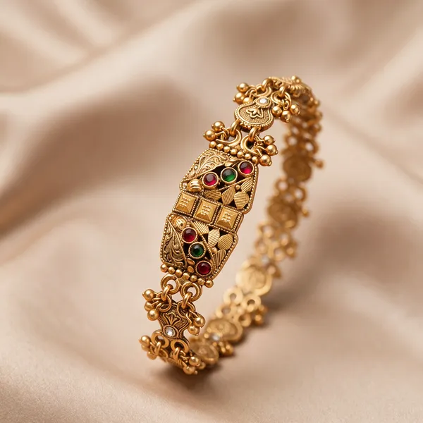 Gold_Matte_Finish_Rajvadi_Bracelet_For_Women