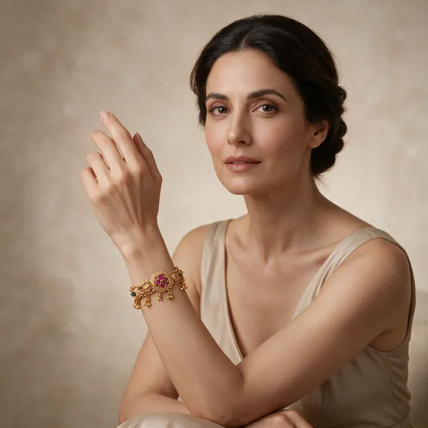 Gold_Matte_Finish_Rajvadi_Bracelet_For_Women