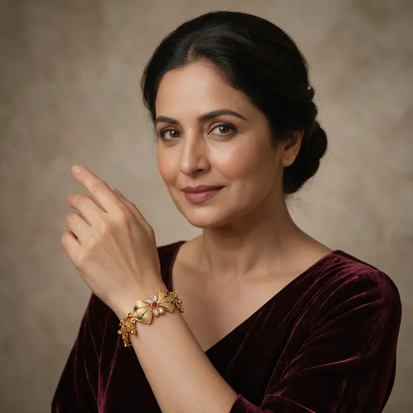 Gold_Matte_Finish_Rajvadi_Bracelet_For_Women