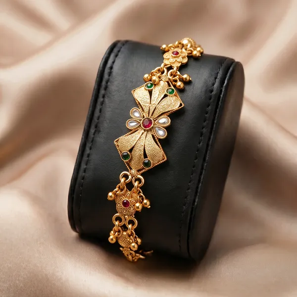 Gold_Matte_Finish_Rajvadi_Bracelet_For_Women
