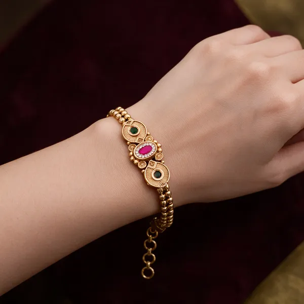 Gold_Premium_Quality_Brass_Copper_Swarovski_Rakhi_Bracelet_For_Women