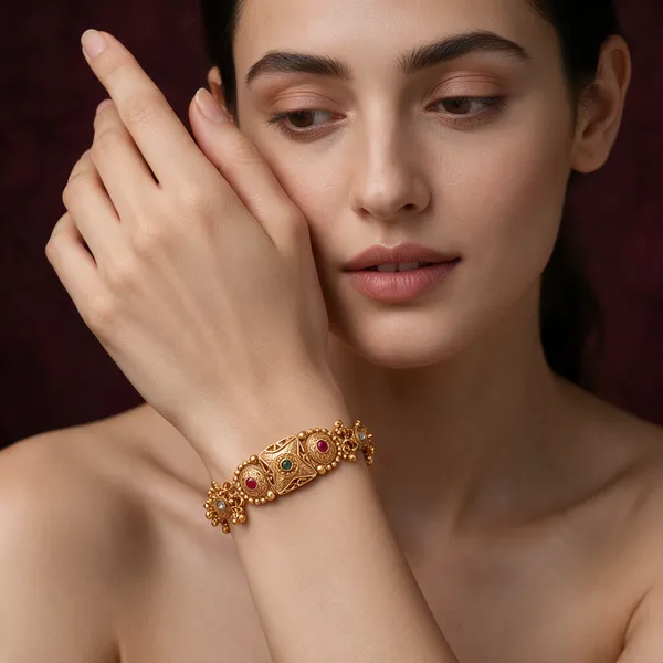Gold_Matte_Finish_Rajvadi_Bracelet_For_Women