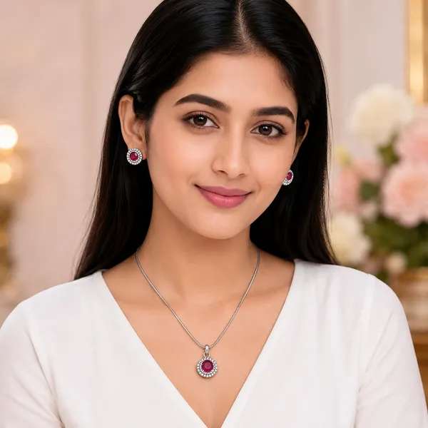 Pink_Silver_Plated_Ad_Stone_Chain_Pendant_Set_For_Women