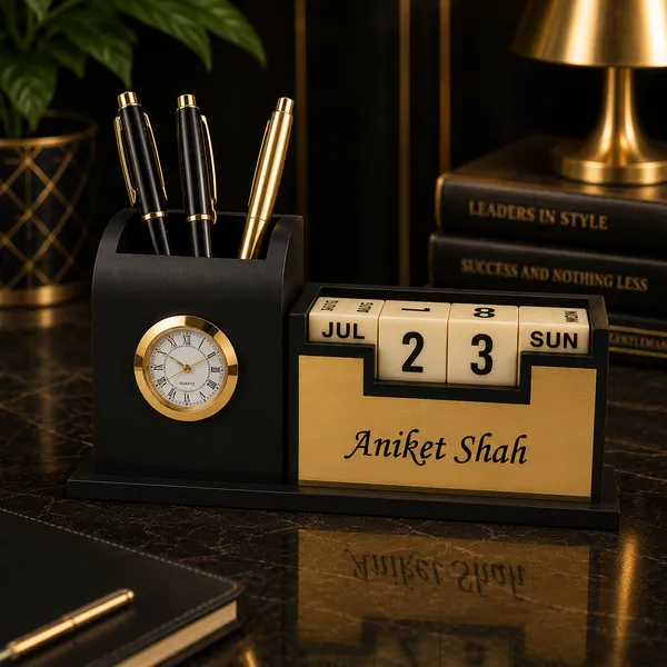 Personalized_Wooden_Desk_Organizer_with_Name,_Pen_Stand,_Table_Clock_&_Calendar_(ONLY_NAME)