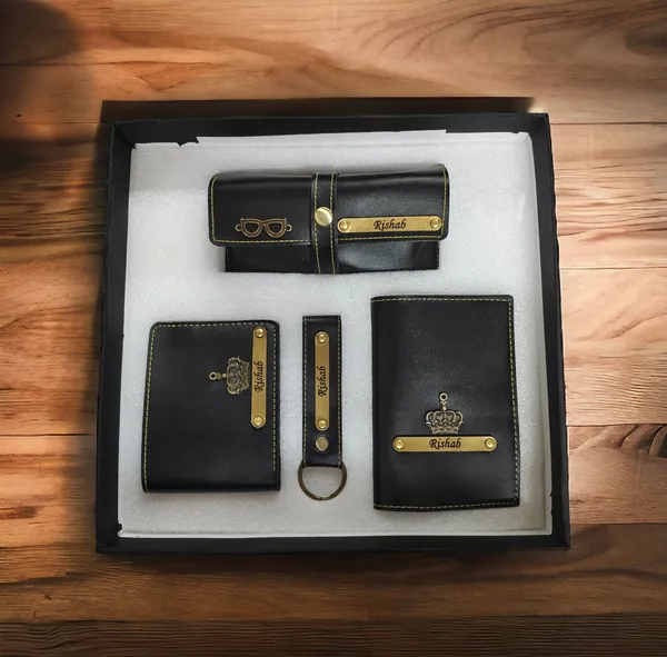 AngelsCreation_Card_Holder_And_Wallet_Combo_Black_Pack_Of_4