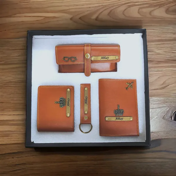 AngelsCreation_Card_Holder_And_Wallet_Combo_Tan_Pack_Of_4