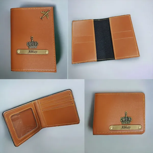 AngelsCreation_Card_Holder_And_Wallet_Combo_Tan_Pack_Of_4