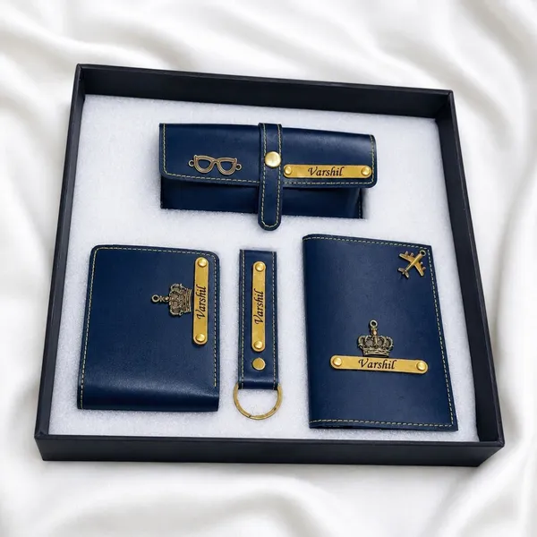 AngelsCreation_Card_Holder_And_Wallet_Combo_Blue_Pack_Of_4