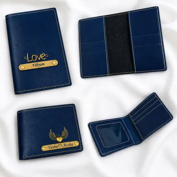AngelsCreation_Card_Holder_And_Wallet_Combo_Blue_Pack_Of_4