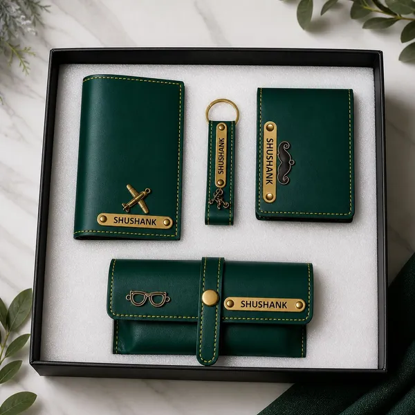 AngelsCreation_Card_Holder_And_Wallet_Combo_Green_Pack_Of_4