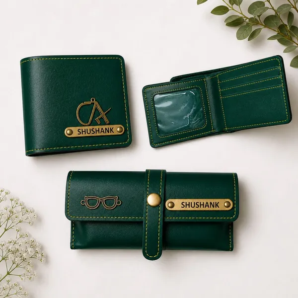 AngelsCreation_Card_Holder_And_Wallet_Combo_Green_Pack_Of_4