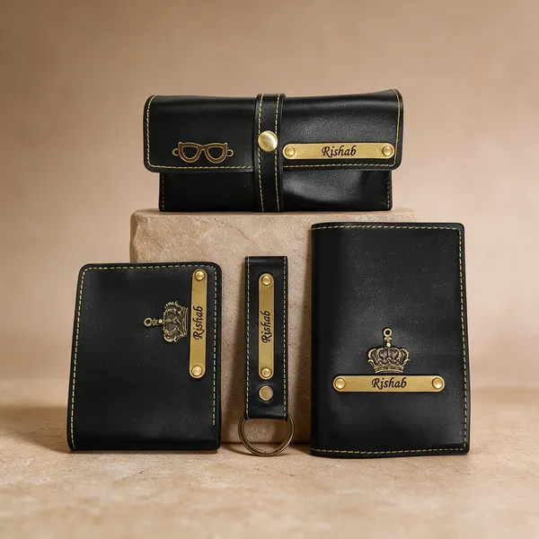 AngelsCreation_Card_Holder_And_Wallet_Combo_Black_Pack_Of_4
