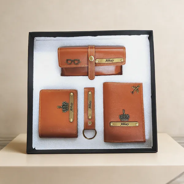 AngelsCreation_Card_Holder_And_Wallet_Combo_Tan_Pack_Of_4