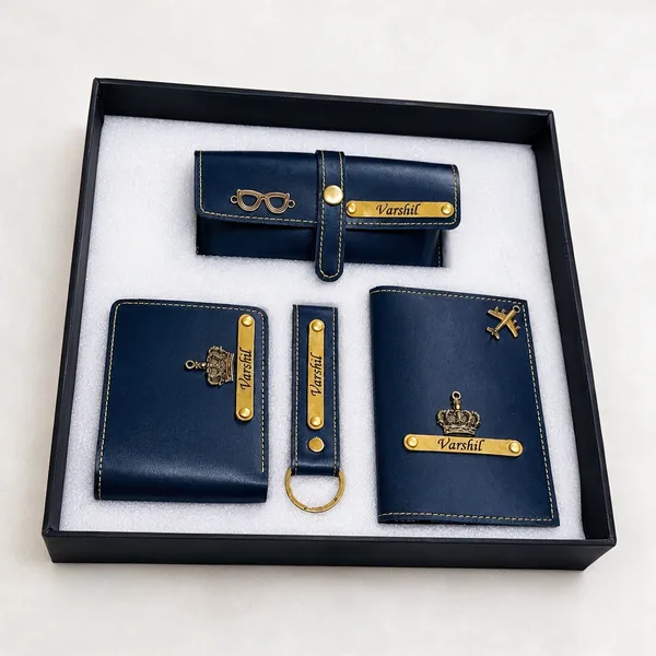 AngelsCreation_Card_Holder_And_Wallet_Combo_Blue_Pack_Of_4