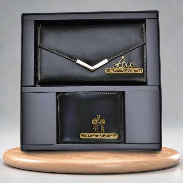 AngelsCreation_Men_And_Women_Evening/Party,_Trendy_Black_Artificial_Leather_Wallet_3_Card_Slots,_Pack_of_2_Pack_Of_2