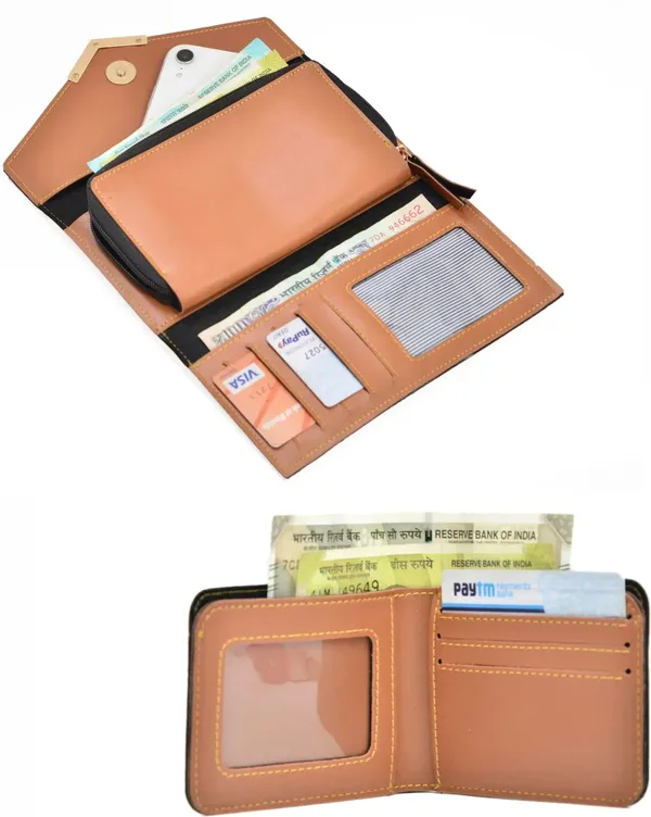 AngelsCreation_Men_And_Women_Evening/Party,_Formal,_Trendy_Tan_Artificial_Leather_Wallet_3_Card_Slots,_Pack_of_2_Pack_Of_2