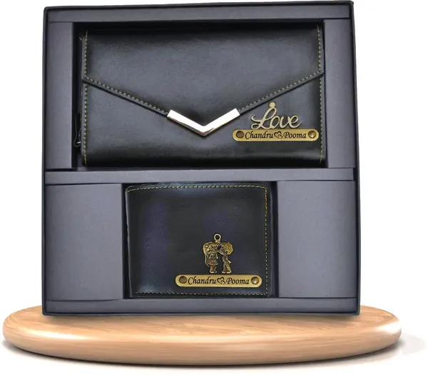 AngelsCreation_Men_And_Women_Evening/Party,_Trendy_Black_Artificial_Leather_Wallet_3_Card_Slots,_Pack_of_2_Pack_Of_2