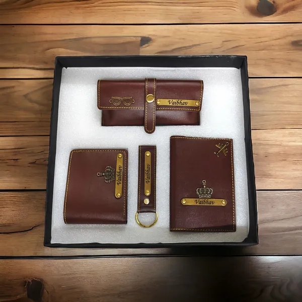 AngelsCreation_Men_And_Women_Evening/Party,_Trendy,_Trendy_Brown_Artificial_Leather_Wallet_3_Card_Slots,_Pack_of_4_Pack_Of_4
