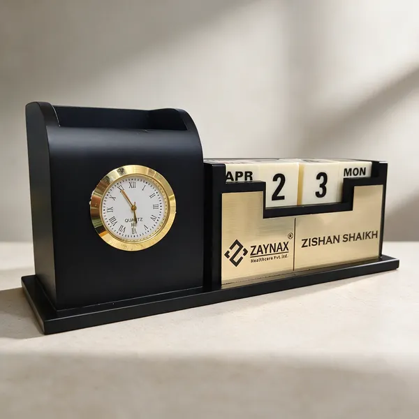 Wooden_Desk_Organizer_With_Pen_Stand_And_Clock