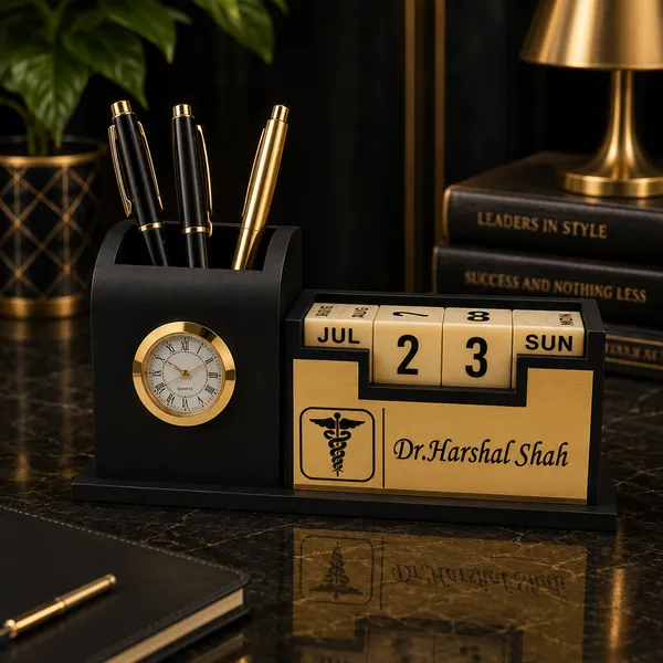 Personalized_Wooden_Desk_Organizer_with_Name,_Pen_Stand,_Table_Clock_&_Calendar_(DR_LOGO_AND_NAME)