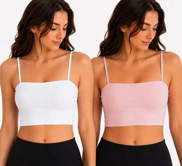White_And_Pink_Spaghetti_Strap_Crop_Top_For_Women
