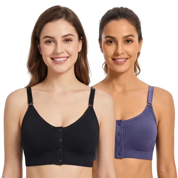 Multicolor_Ribbed_Front_Button_Bra_Set_for_Women