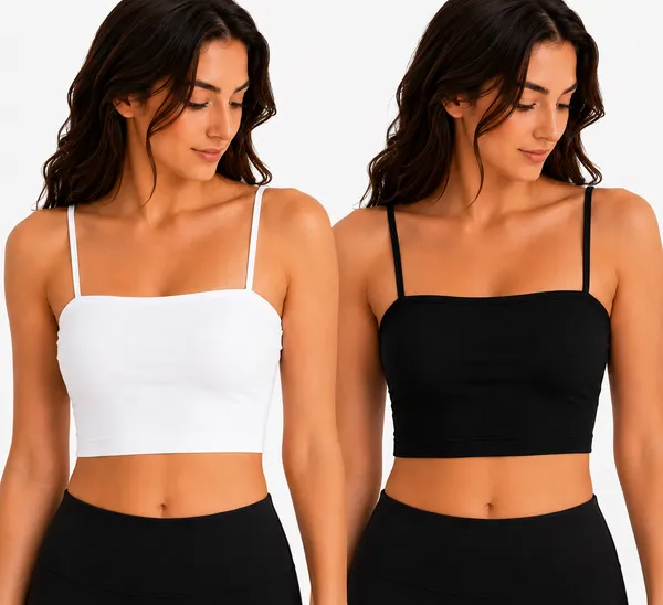 White_And_Black_Slim_Fit_Spaghetti_Strap_Crop_Top_for_Women