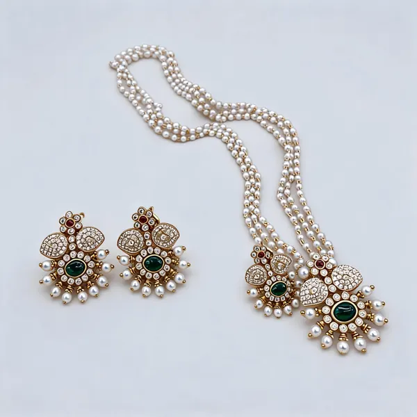 Gold-Tone_Pearl_Layered_Necklace_Set_For_Women