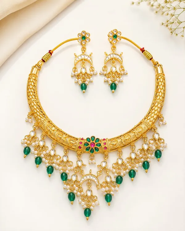 Gold-Toned_Traditional_Necklace_Set_For_Women