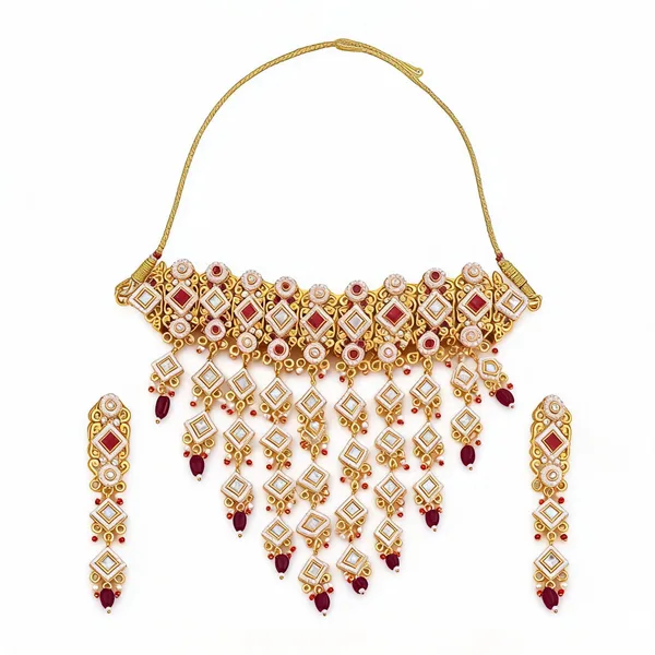Gold_Tone_Bridal_Choker_Necklace_Set_For_Women