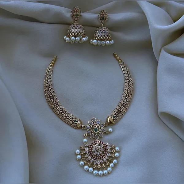 Gold_Tone_Traditional_Necklace_Set_For_Women