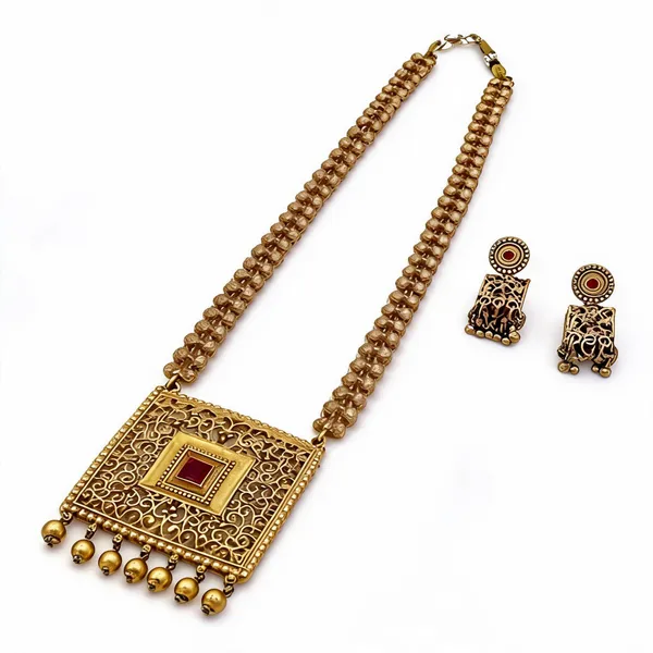 Gold-Tone_Statement_Necklace_Set_For_Women
