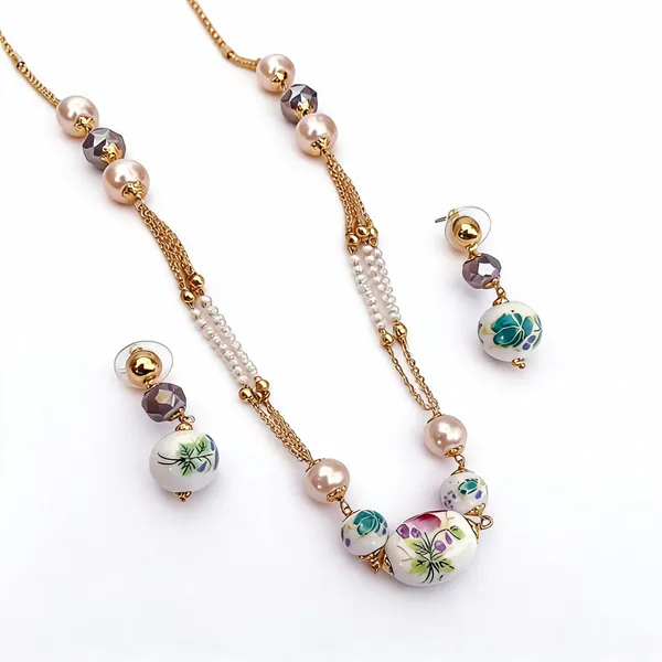 Gold_Tone_Pearl_Beaded_Layered_Necklace_For_Women