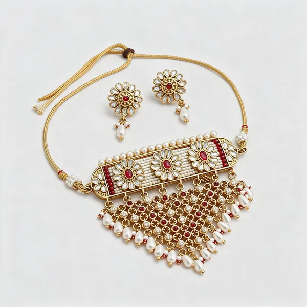 Gold_Tone_Kundan_Style_Necklace_Set_For_Women