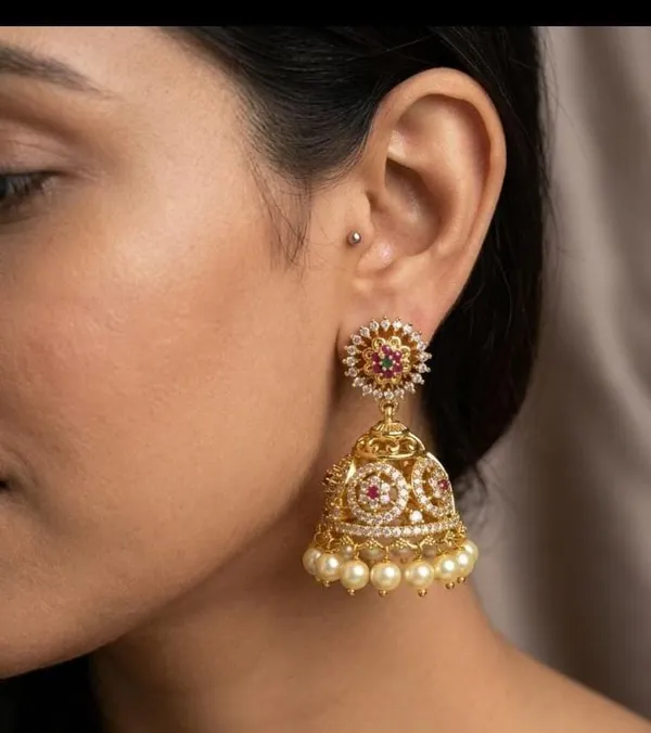 Gold_Tone_Stone_Studded_Jhumka_Earrings_For_Women
